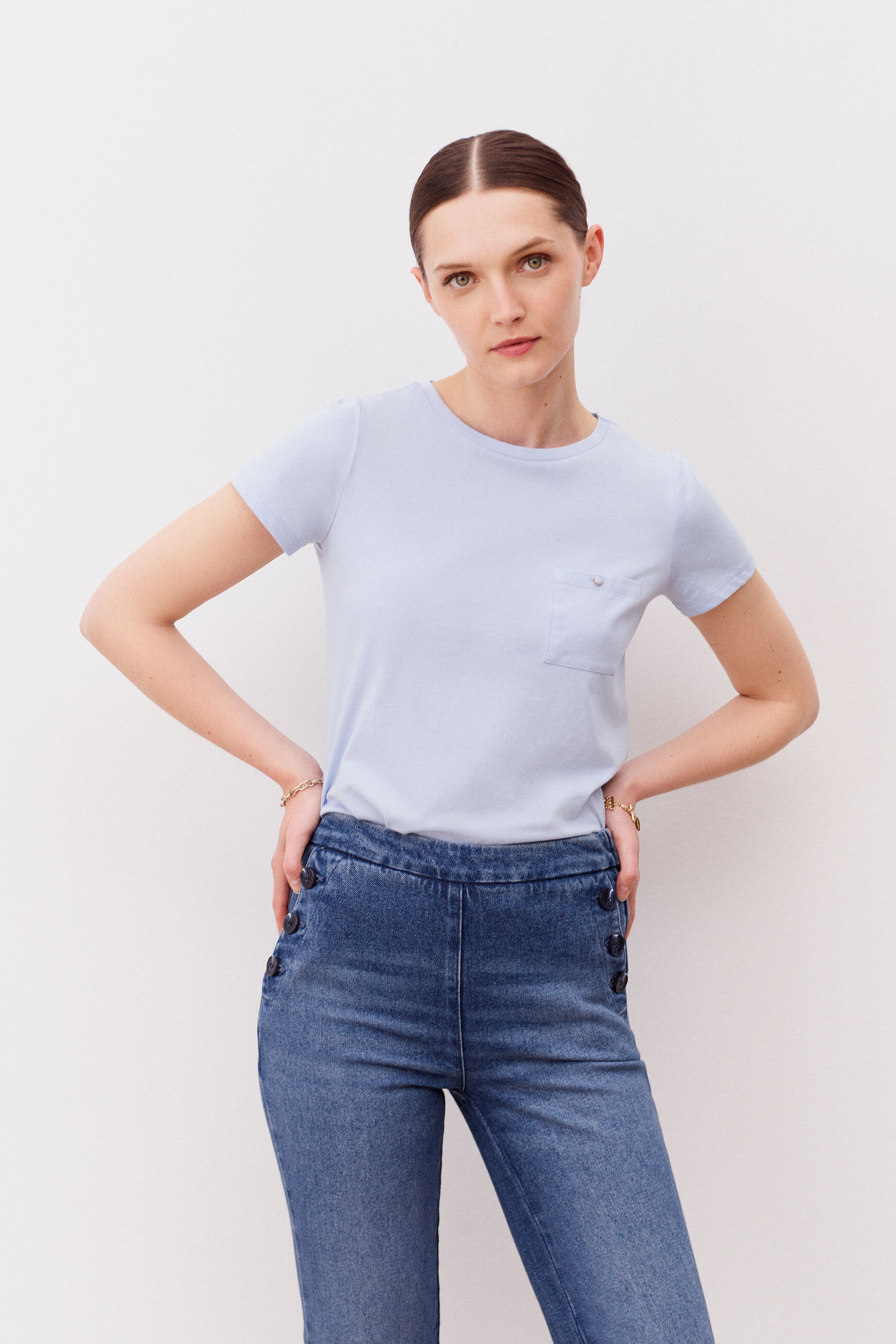 t-shirt ninon bleu clair femme