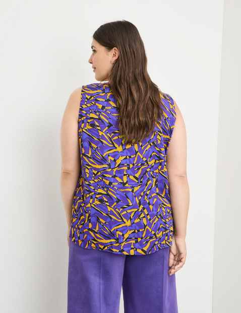 Ärmellose Bluse mit Allover-Print