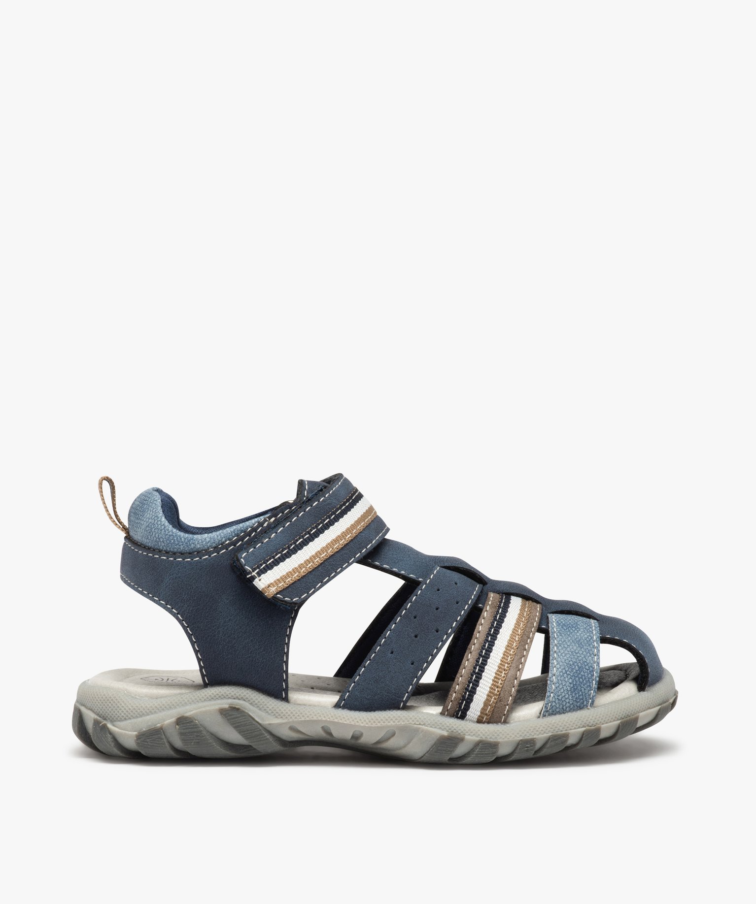 Sandales Garçon multi-brides fermeture scratch bleu | GEMO