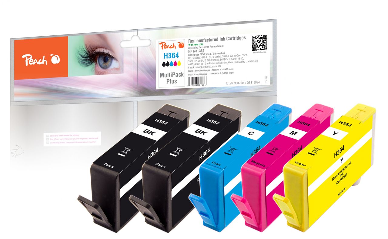 Peach Spar Pack Plus Tintenpatronen ersetzt HP No. 364