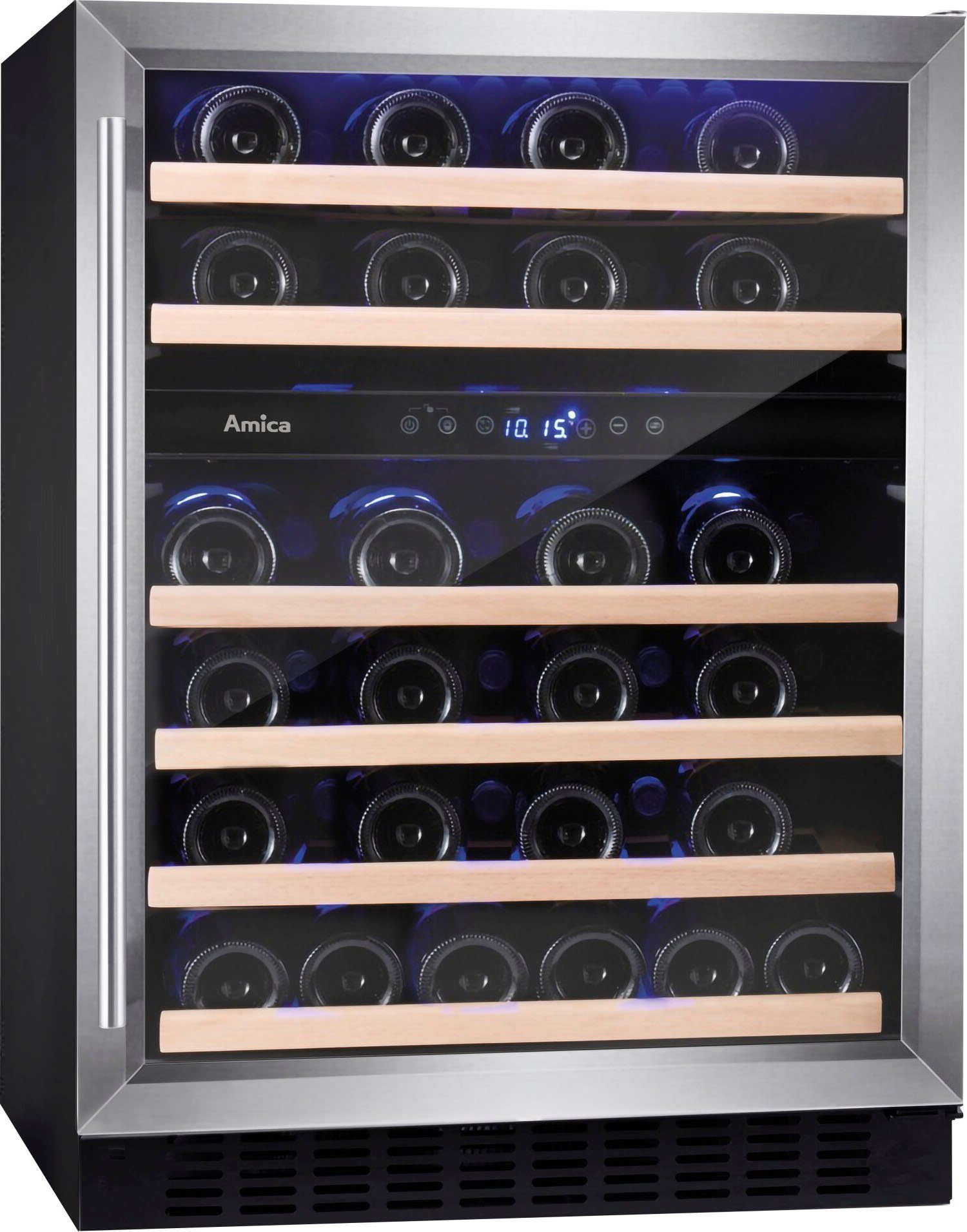 Amica Weintemperierschrank WK 341 111 E,für 46 Standardflaschen á 0,75l, Standkühlschrank