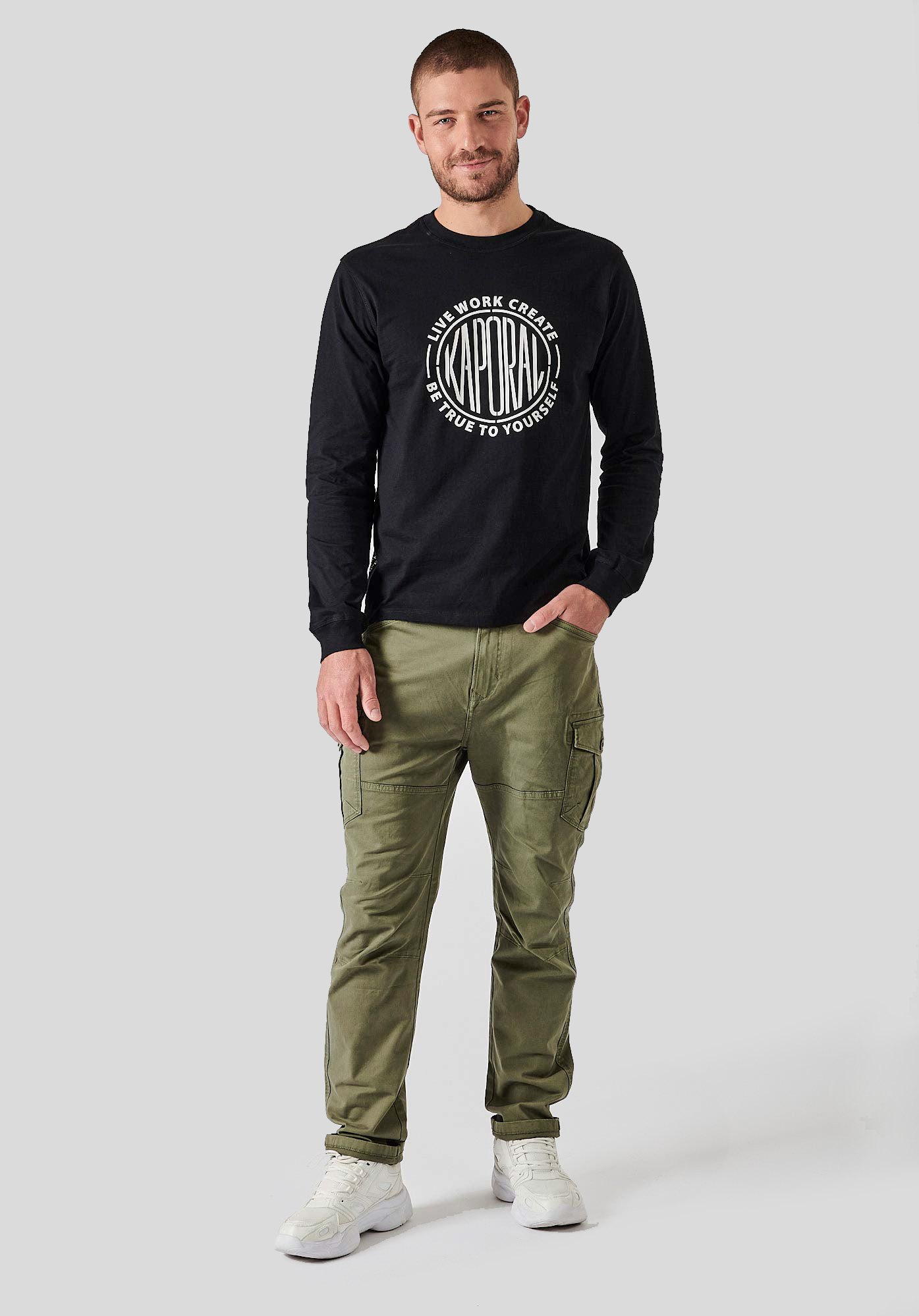 BOLLI  T-shirt noir homme 100% coton