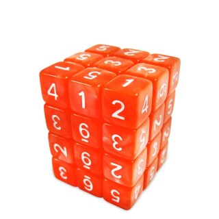 Spielwürfel W6 - Orange 12 mm (36)