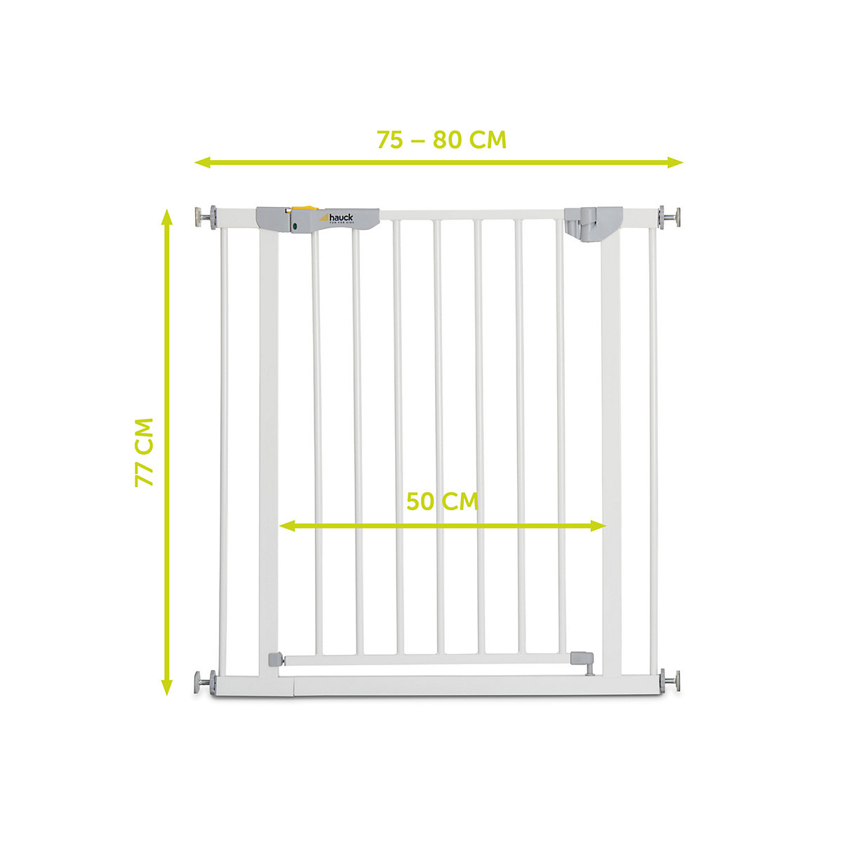 Tür-und Treppenschutzgitter Autoclose N Stop 2, 75 - 80cm, selbstschließend, ohne Bohren, weiß