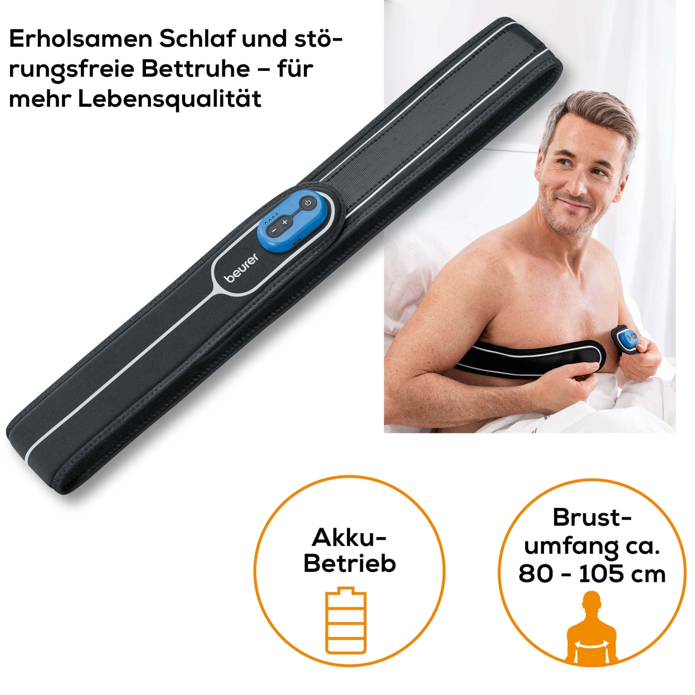 Beurer SL 40 Schnarchgurt-Gurt zur Verhinderung von positionsabhängigem Schnarchen in Rückenlage
