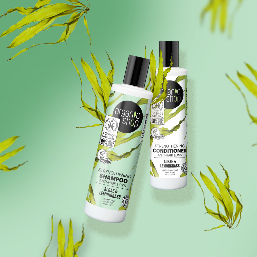organic shop Shampoing anti-chute Algue Citronnelle Vegan Naturel Shampoing