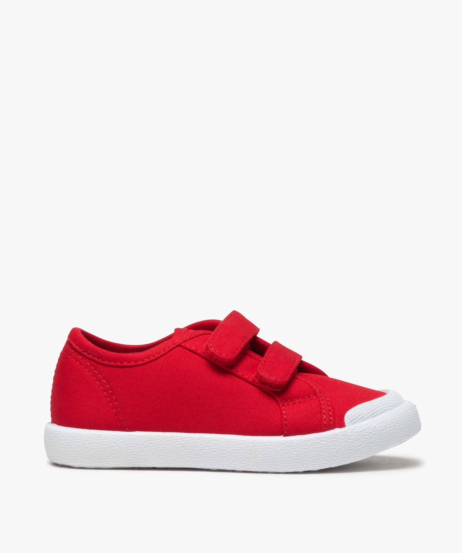 Baskets Garçon en toile fermeture double scratch rouge | GEMO