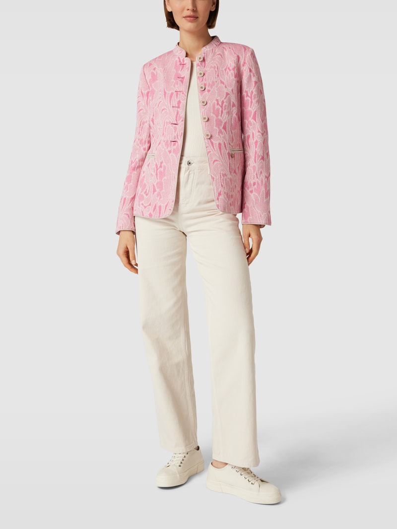 Blazer mit Allover-Muster in rosé meliert