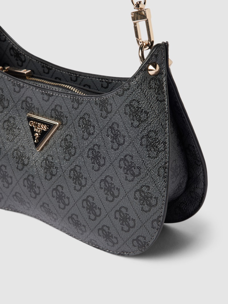 Handtasche mit Allover-Label-Details Modell 'MERIDIAN' in graphit