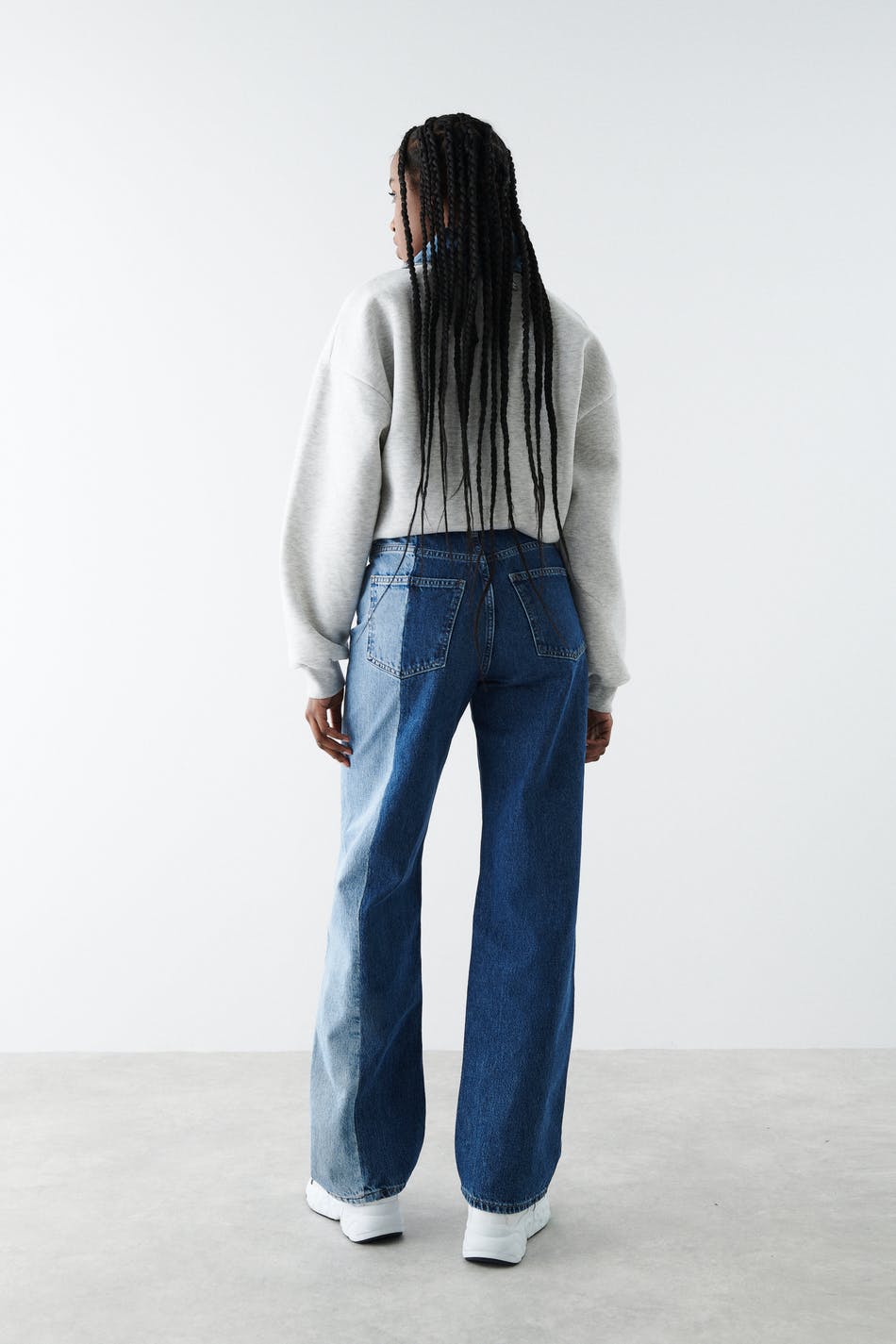 Straight block jeans