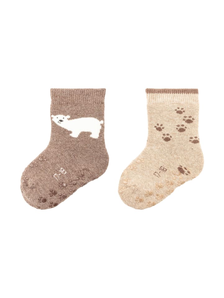 Sterntaler ABS Krabbelsocken 2er-Pack Eisbär in braun mel. günstig kaufen 16