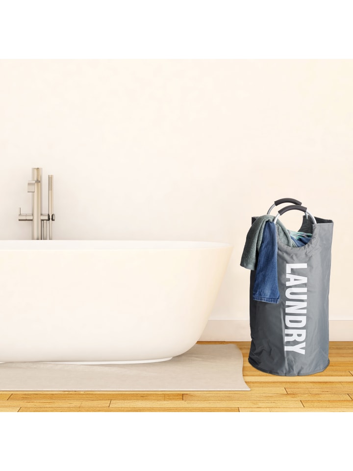 relaxdays Wäschekorb in Dunkelgrau - (H)70 x Ø 38 cm günstig kaufen onesize
