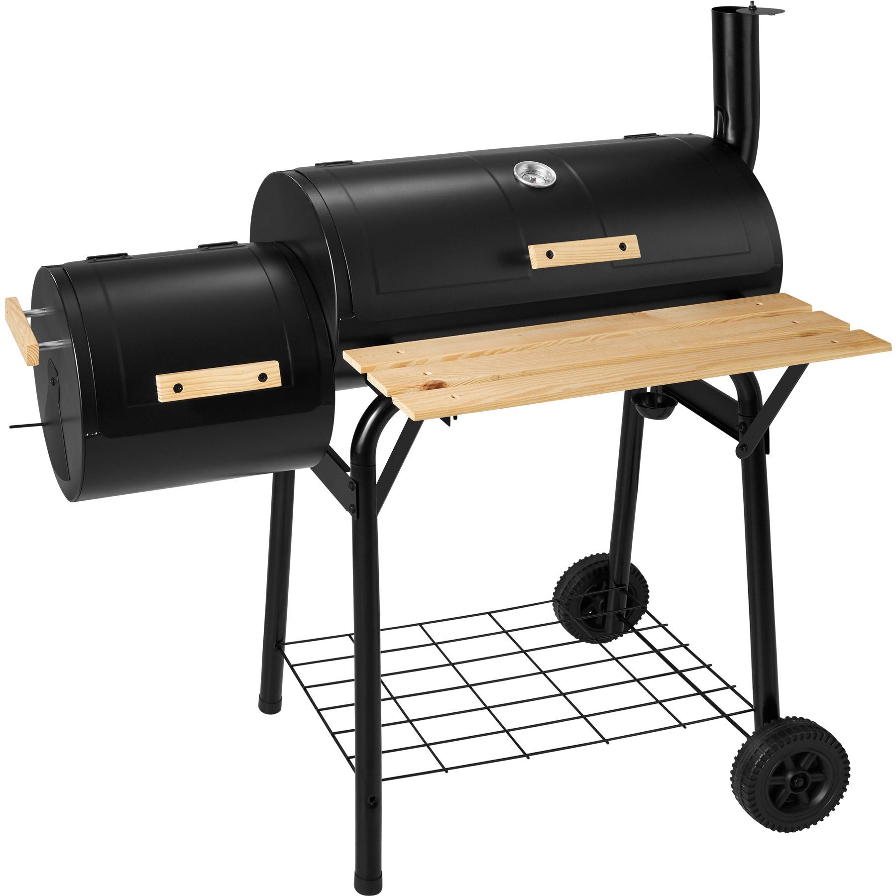 tectake Holzkohlegrill Holzkohlegrill Smoker mit Thermometer