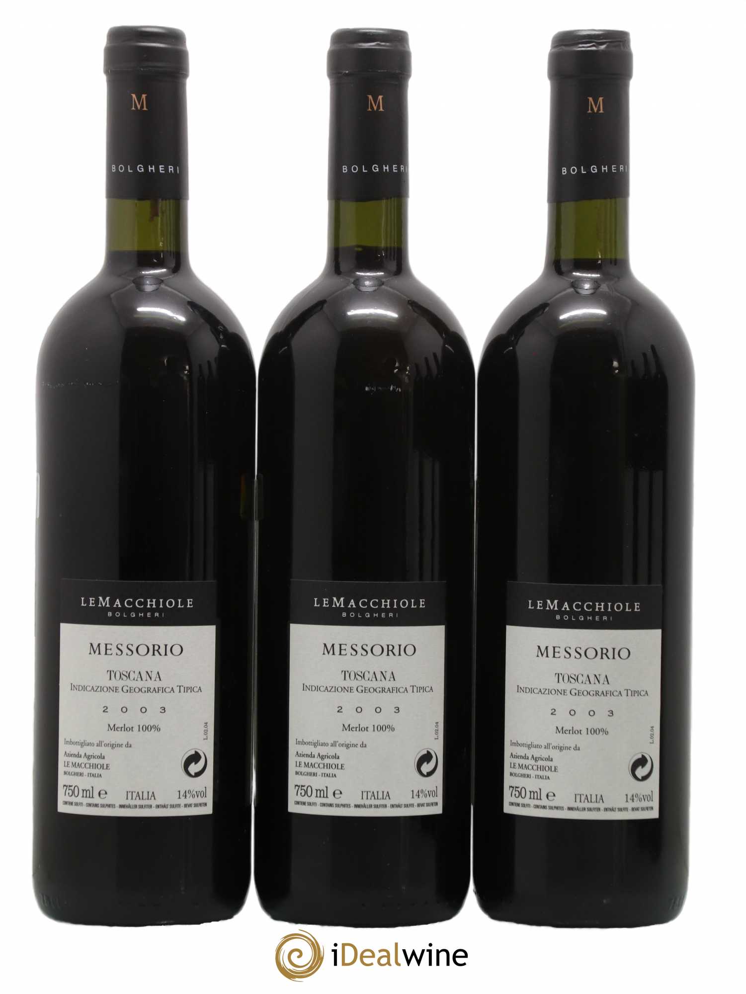 Toscana IGT Le Macchiole Messorio  2003 - Lot de 6 Bouteilles