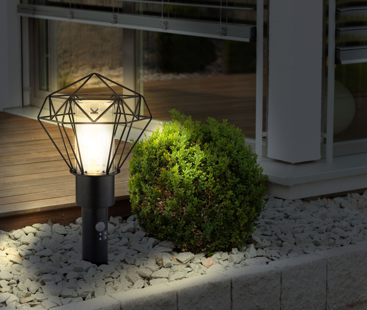 Globo Lighting - HORACE - Außenleuchte Edelstahl schwarz, 1x E27 LED