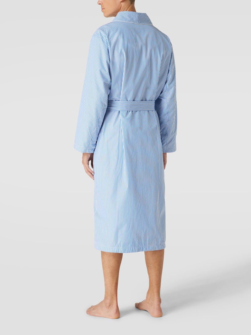 Bademantel mit Streifenmuster Modell 'Terry' in hellblau