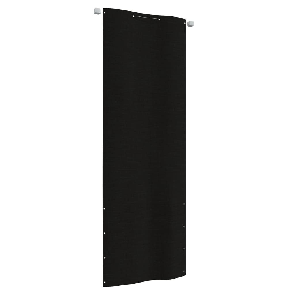 vidaXL Balkonsichtschutz Balkon-Sichtschutz Schwarz 80x240 cm Oxford-Gewebe