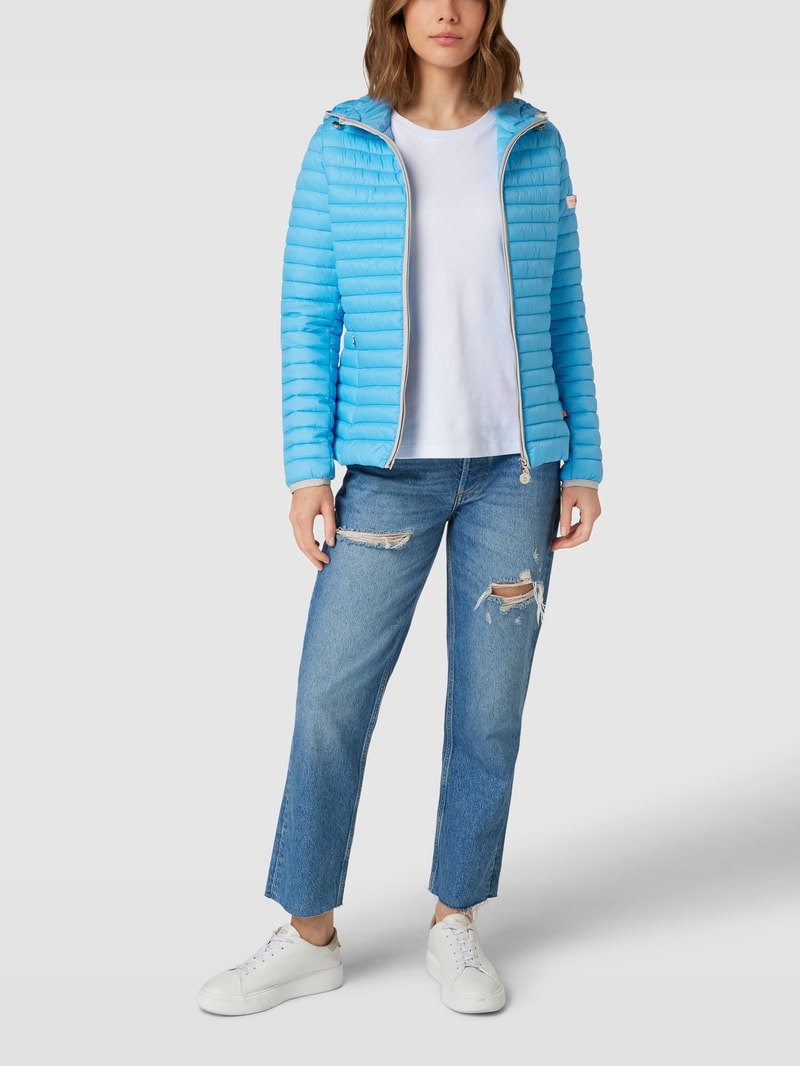 Steppjacke mit Label-Details in blau