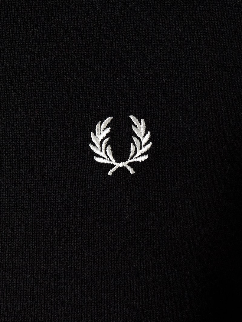 Strickpullover mit Label-Stitching in schwarz