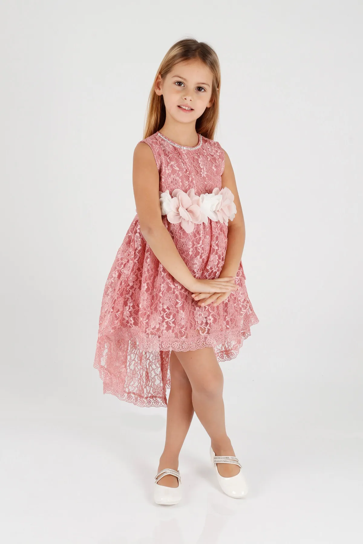 AHENGİM  Mädchen-Abendkleid mit Spitze, Ak2208