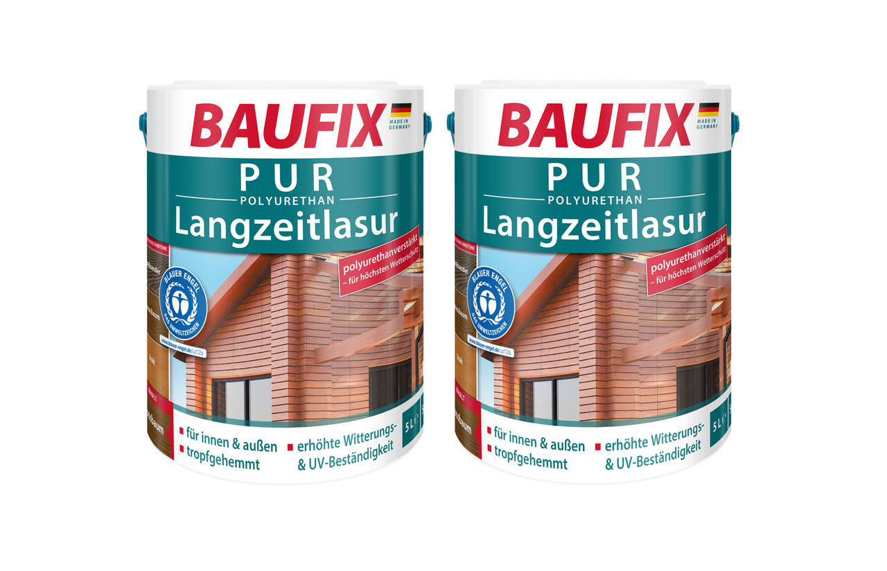 Baufix PUR-Langzeitlasur palisander 5 L 2er Set