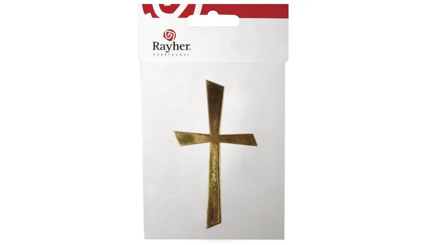 rayher Wachs-Motiv Kreuz Gold 10,5x5,5cm