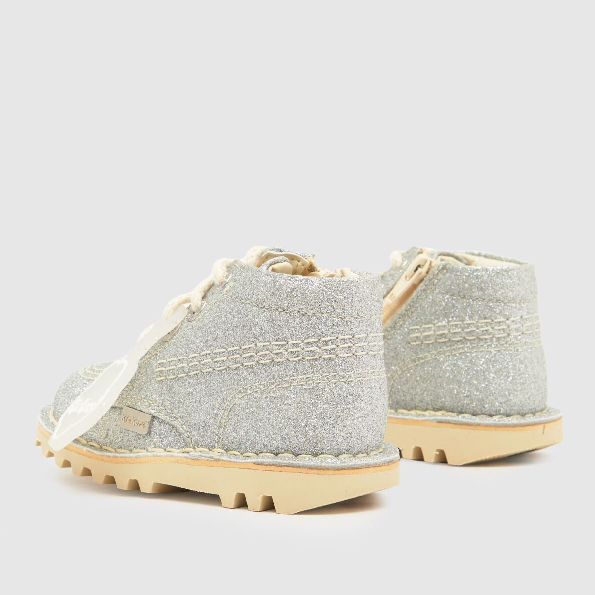 Kickers silverfärgade kick hi cosmic flickstövlar