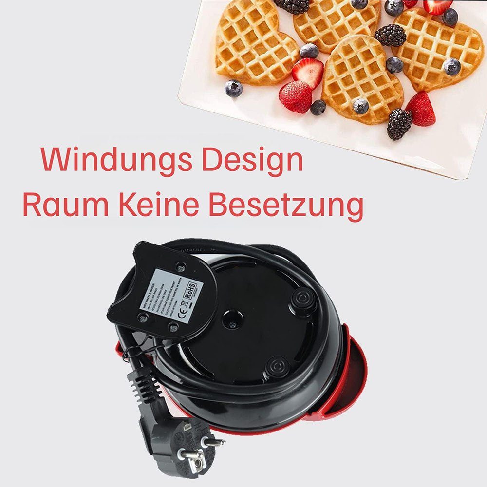 MOUTEN Sandwichmaker Mini-Herz-Waffeleisen, kleines Waffeleisen mit Antihaftbeschichtung