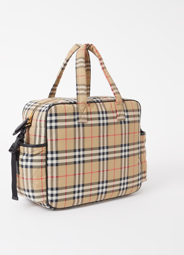 Přebalovací taška Burberry s kostkovaným vzorem a přebalovací podložkou