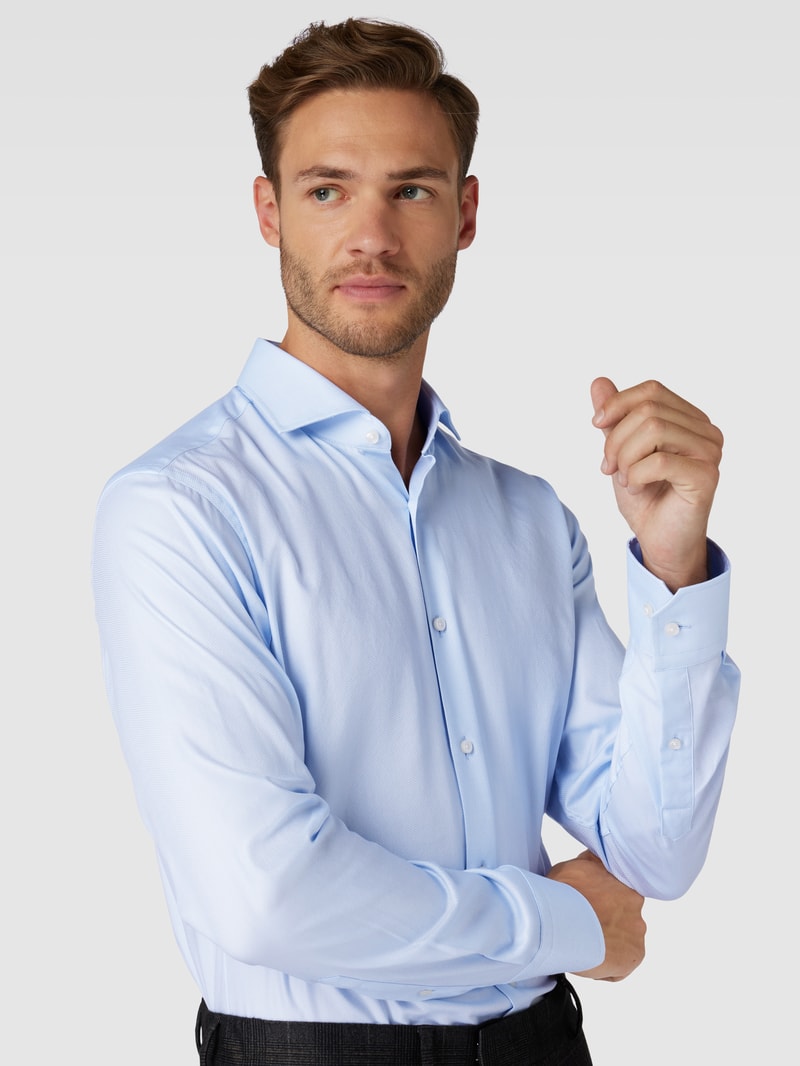 Regular Fit Business-Hemd mit Haifischkragen Modell 'Joe' in bleu