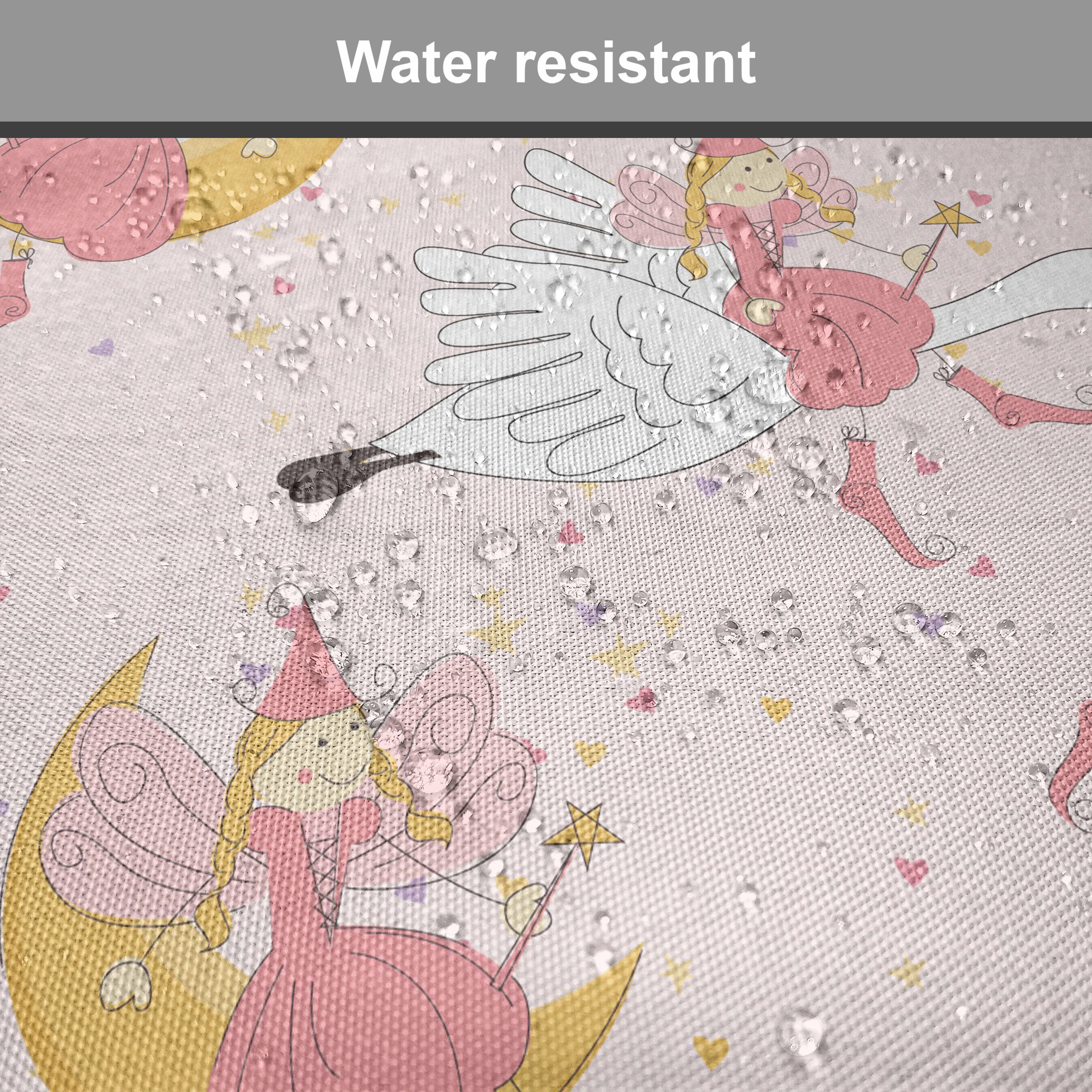 Abakuhaus Stuhlkissen Dekoratives wasserfestes Kissen mit Riemen für Küchensitze, Rosa Fliegende Feen Swan Mond