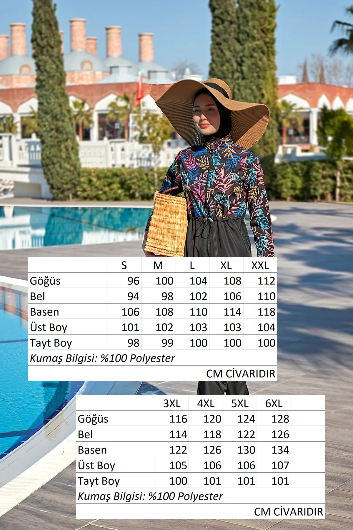 Remsa Mayo  Vollständig bedeckter Hijab-Badeanzug mit Fallschirm R038 Beren