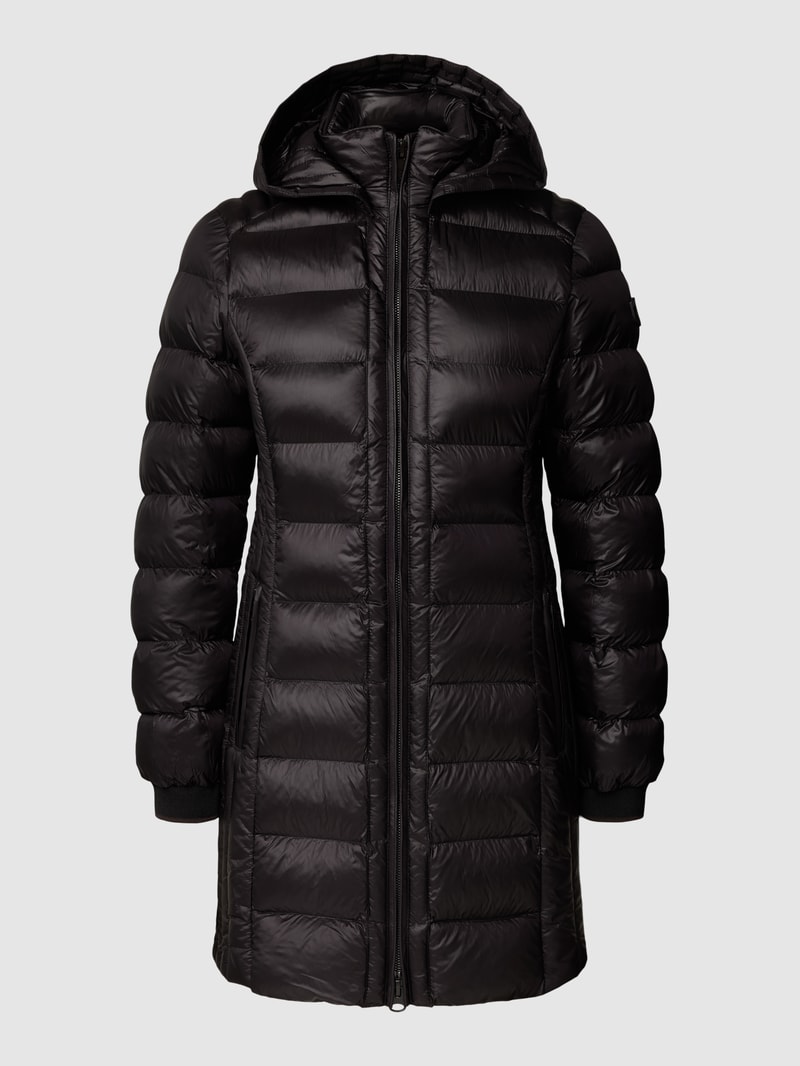 Steppjacke mit Label-Detail Modell 'HIGHCLASS' in schwarz