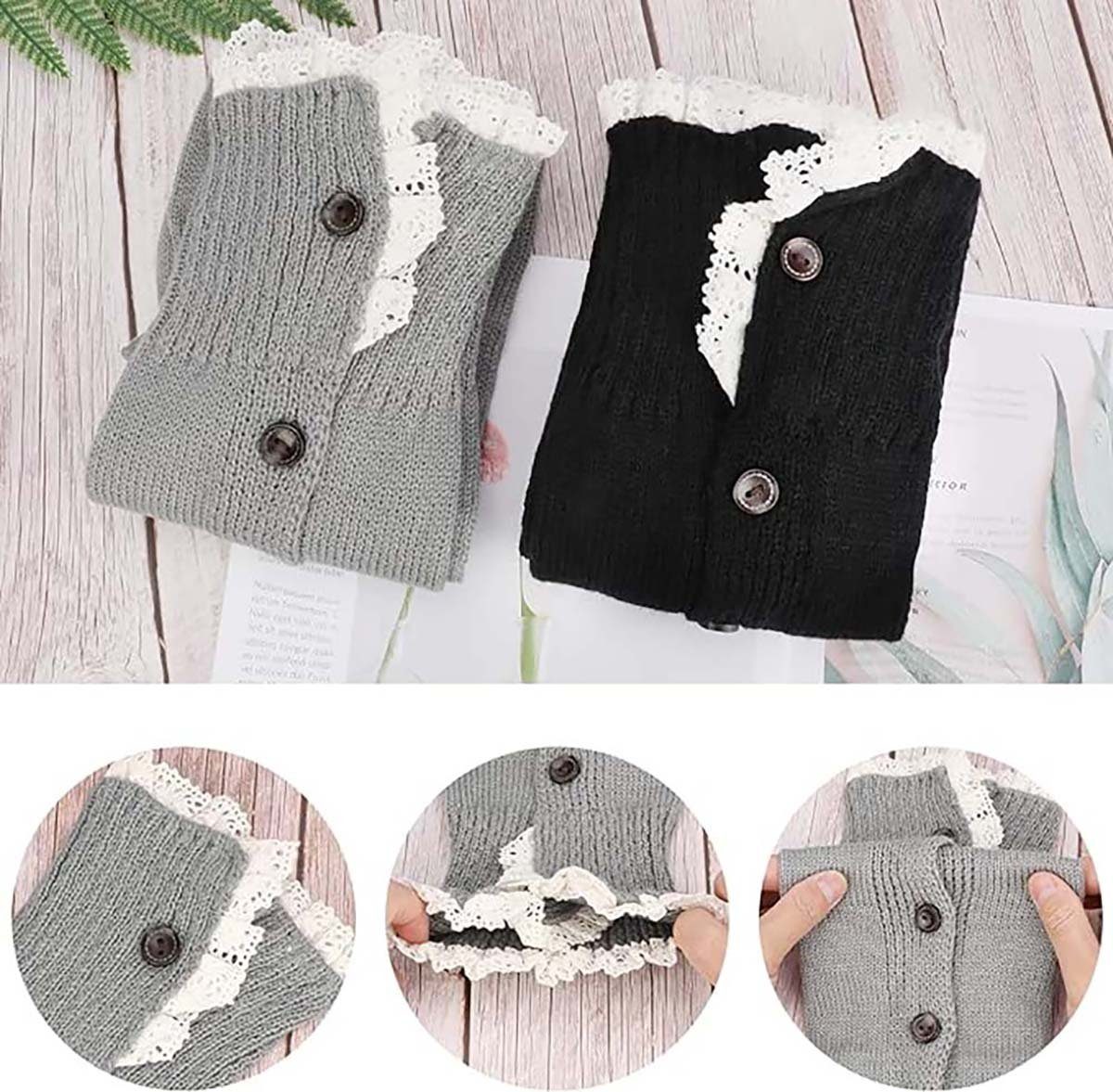 DRSEON Beinstulpen 2 Paar Winter Stulpen Damen Gestrickte Beinwärmer Lang Stulpe (2-St)