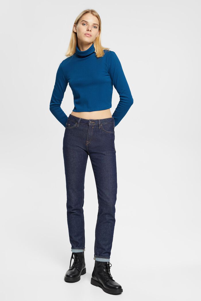 Cropped Longsleeve mit Rollkragen