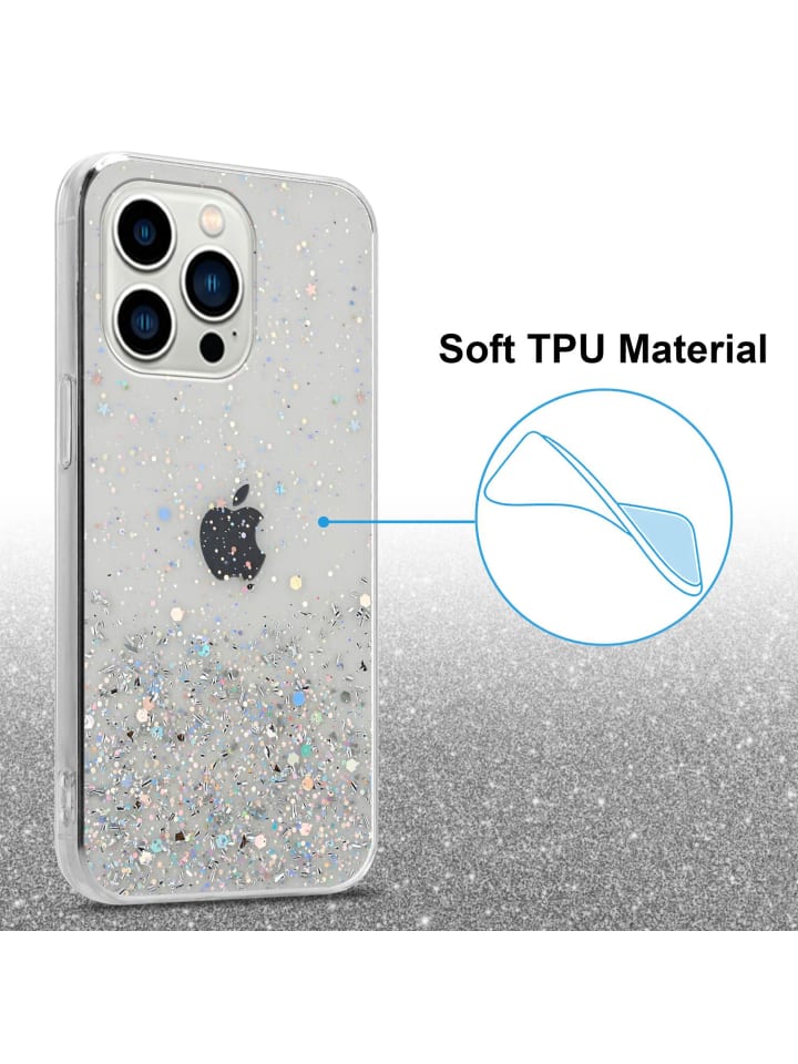 cadorabo Hülle für Apple iPhone 14 PRO Glitter in Transparent mit Glitter günstig kaufen onesize