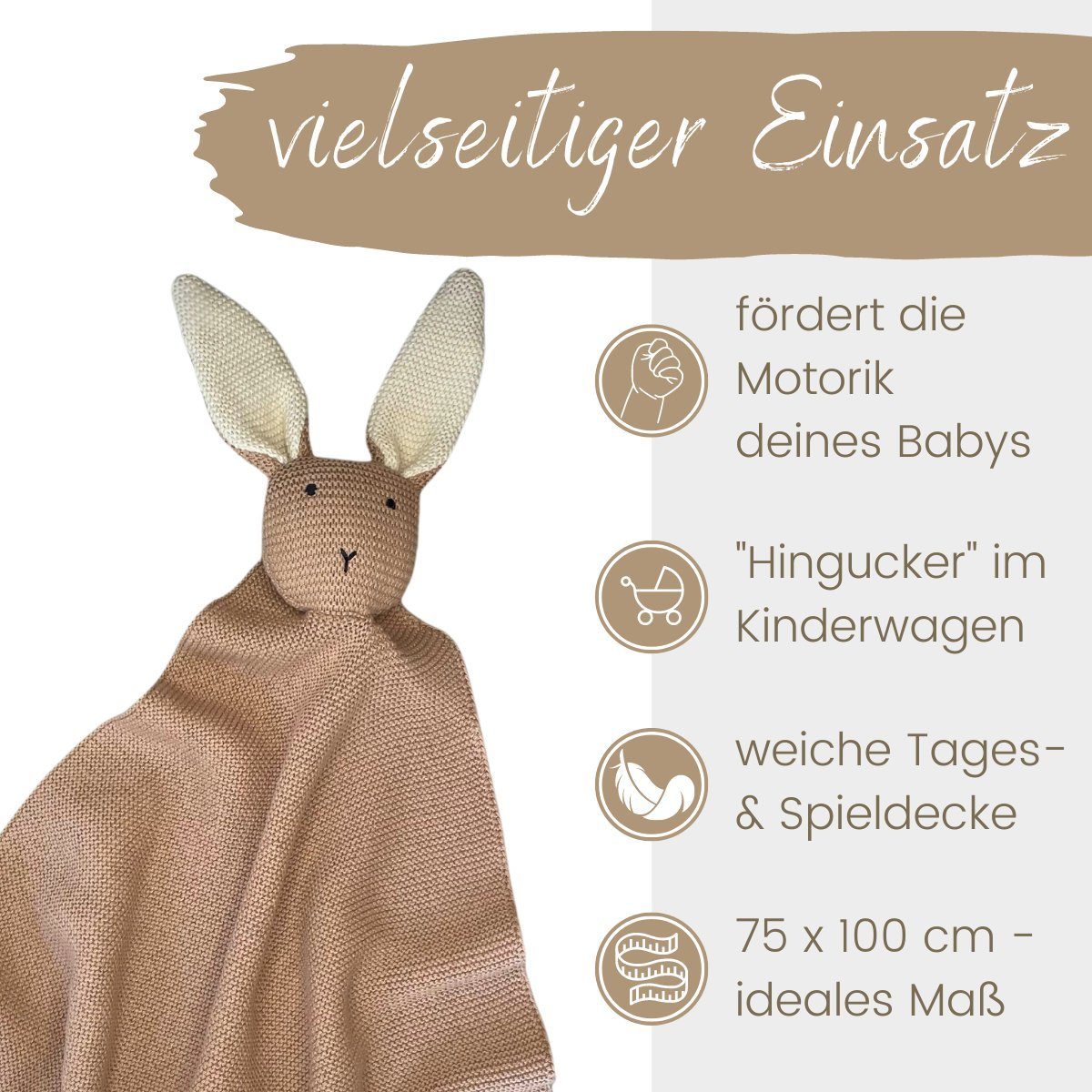 Babydecke DIKOS® Babydecke SCHMUSE-HASE Baby Geschenk Mädchen Junge Geschenkset, DIKOS, Geschenk zur Geburt, PREMIUM Qualität, 100 % BIO Baumwolle, nachhaltig