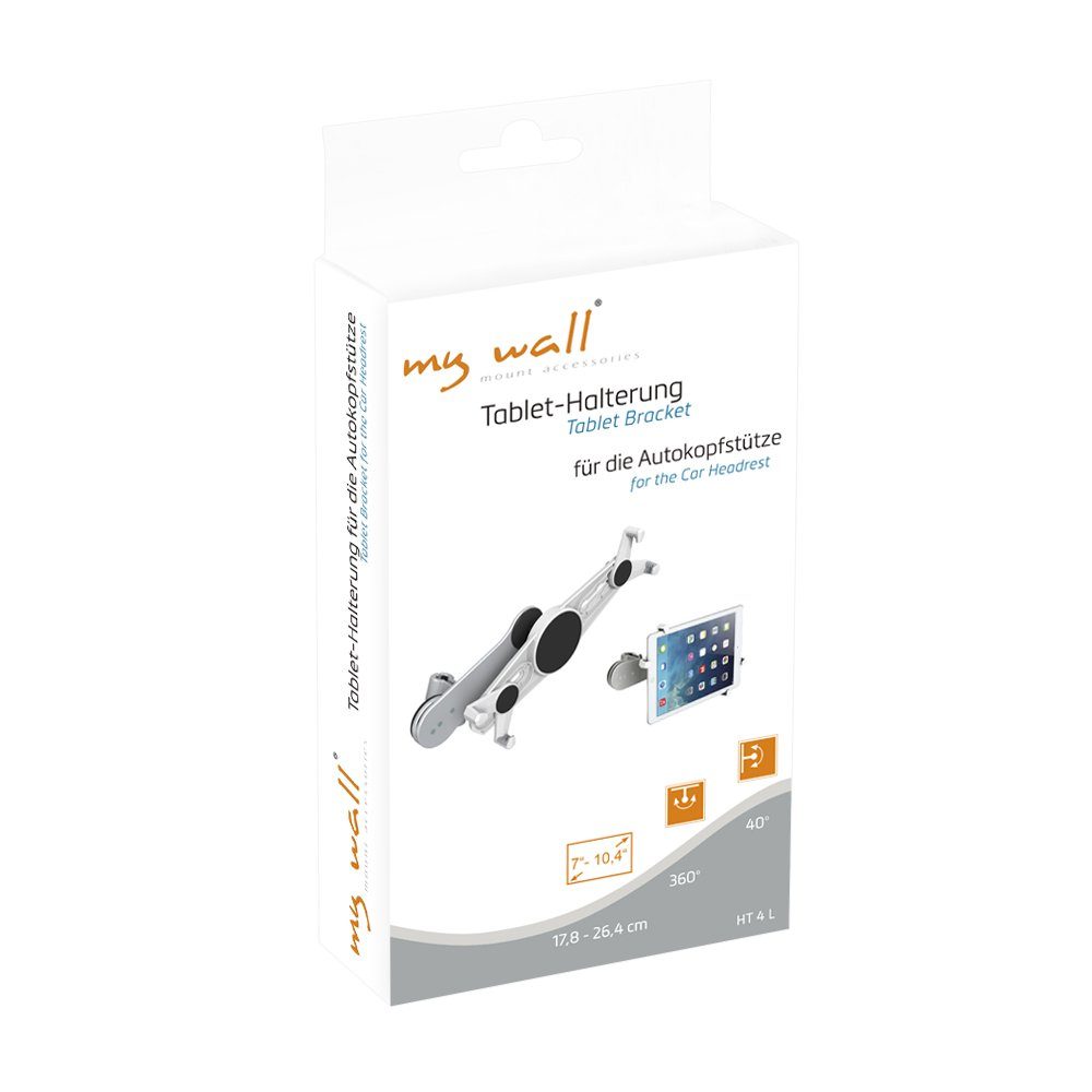 my wall HT4L Tablet-Halterung, (bis 10.4 Zoll, Packung, 1-Teilig, Tablet-Halterung für Autokopfstütze)