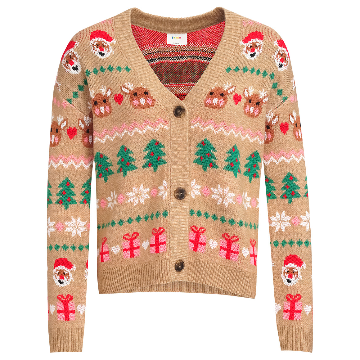 Damen Weihnachtsstrickjacke gemustert