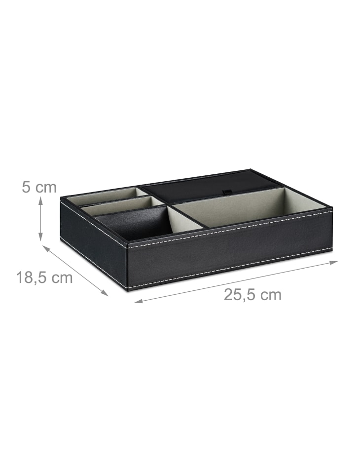relaxdays Schmucktablett in Schwarz - (B)25,5 x (H)5 x (T)18,5 cm günstig kaufen onesize