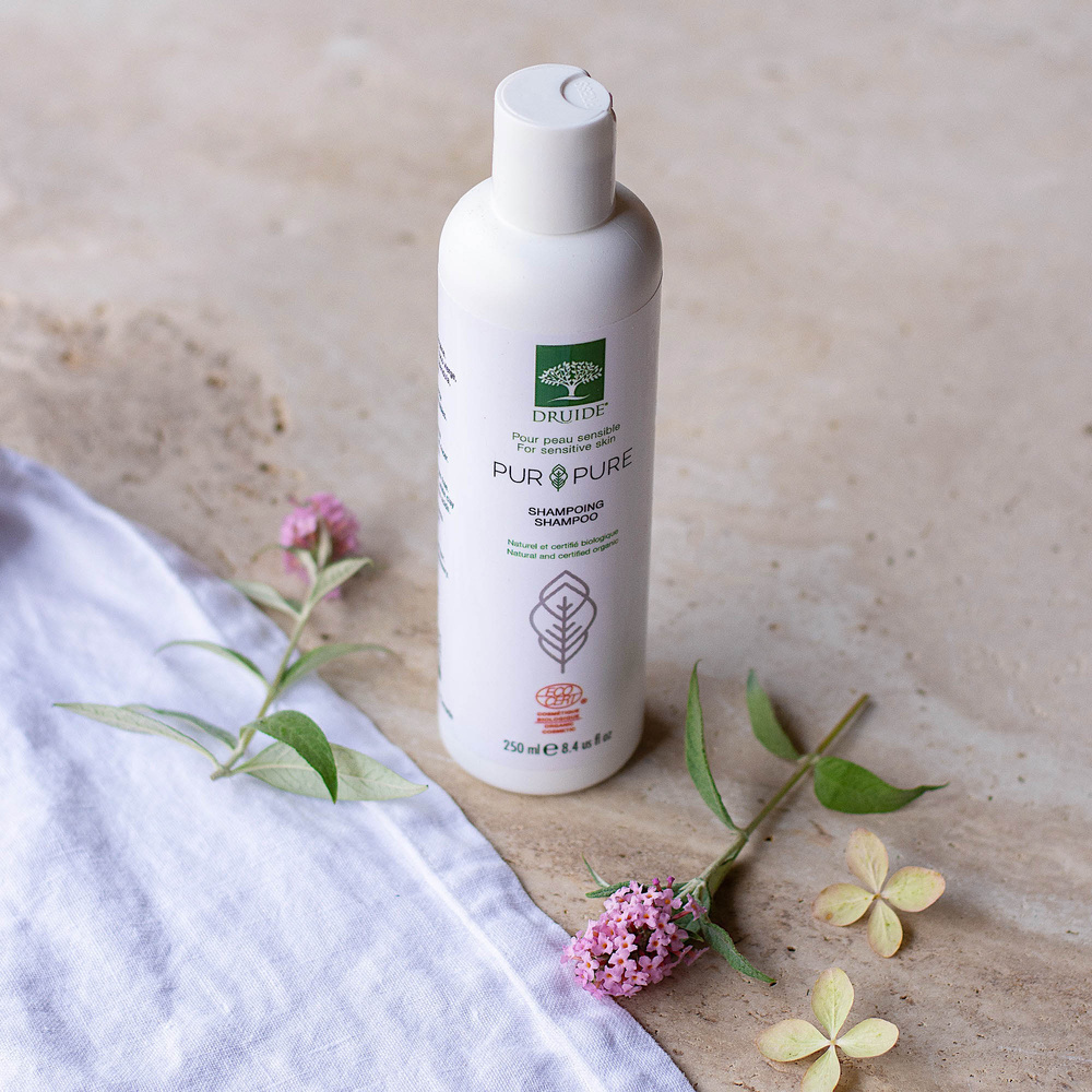 druide Shampoing hypoallergénique Pur&Pure Shampoing bio hypoallergénique ultra-doux pour cuir chevelu sensible | Druide
