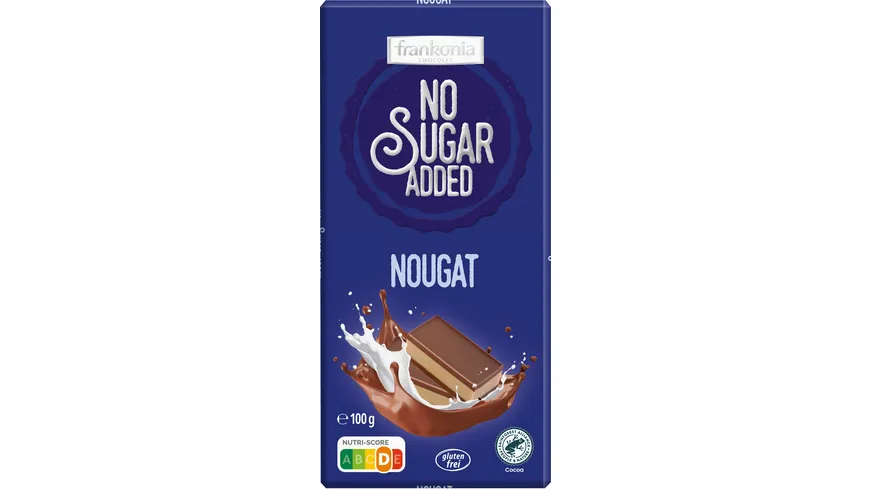 Frankonia NSA Nougat Tafel mit Süßungsmittel Maltit und Ballaststoff Inulin 100g 100 g