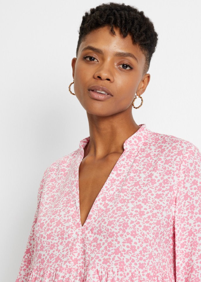 Kleid mit Volants aus nachhaltiger Viskose