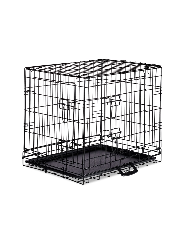 relaxdays Hundekäfig in Schwarz - (B)61,5 x (H)55 x (T)47 cm günstig kaufen onesize