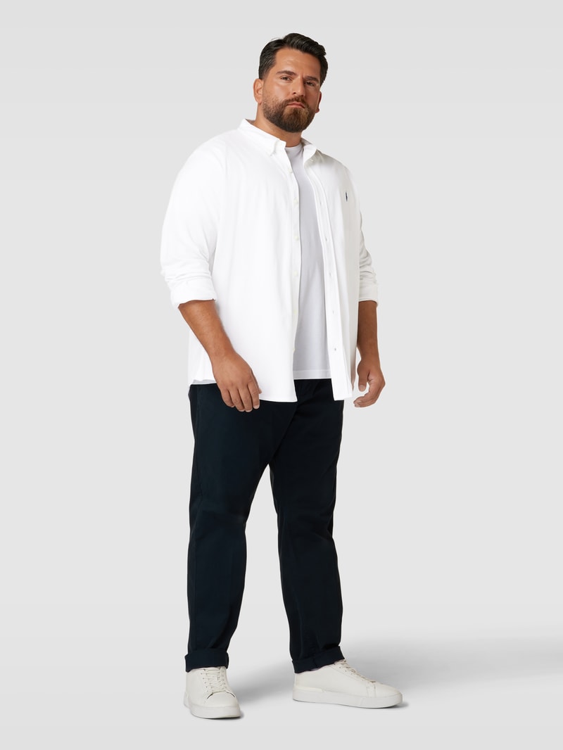 PLUS SIZE Freizeithemd mit Label-Stitching in weiß