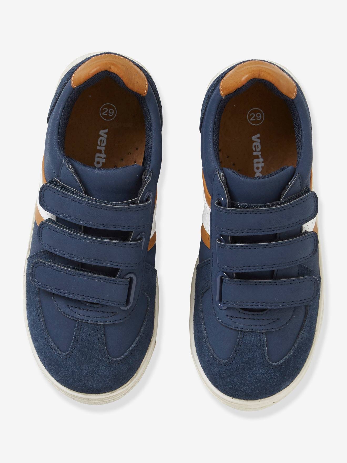 Vertbaudet Jungensneakers mit Klettverschluss - weiß/marine/gelb