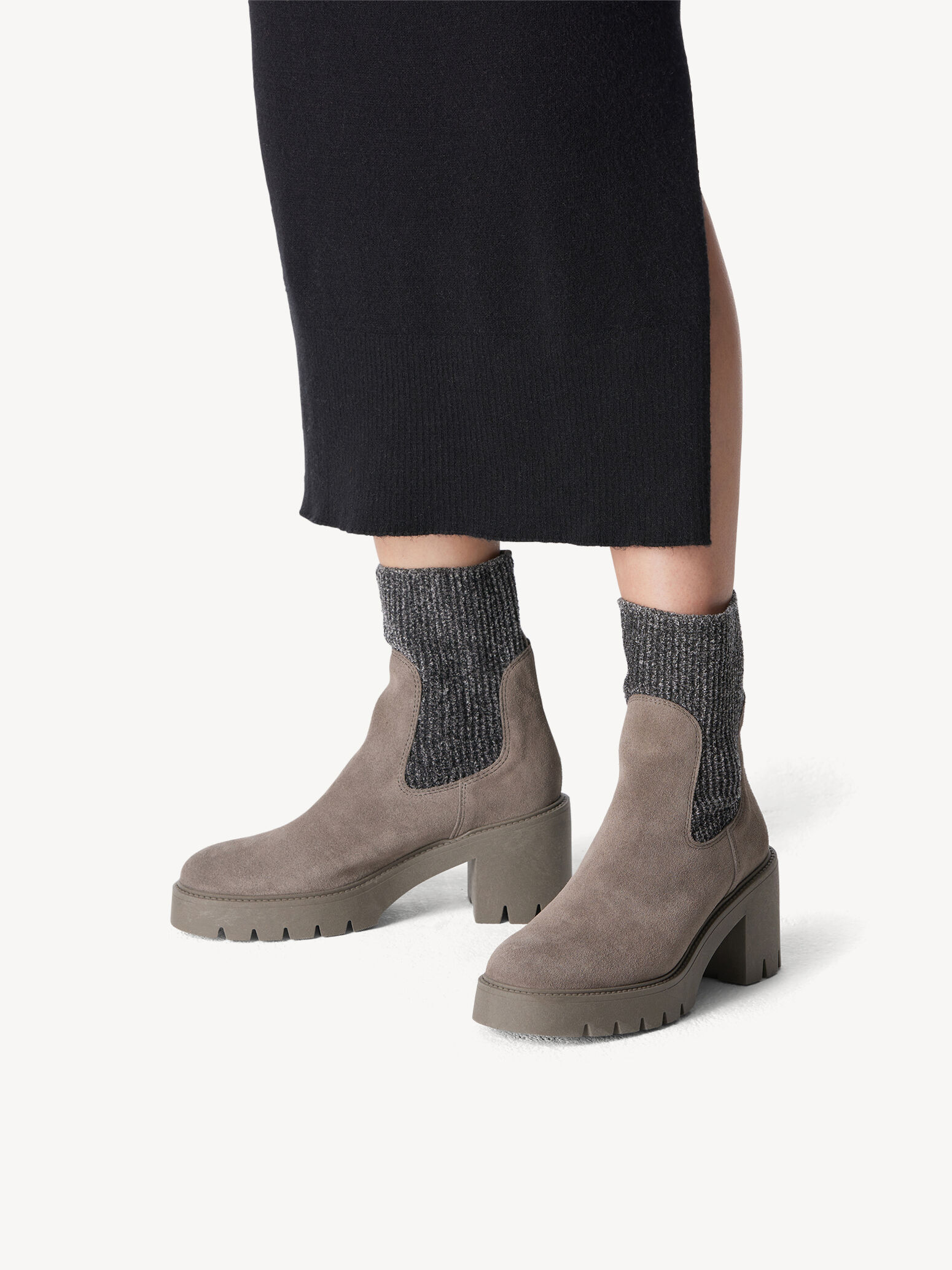Bottine Chelsea en cuir - gris