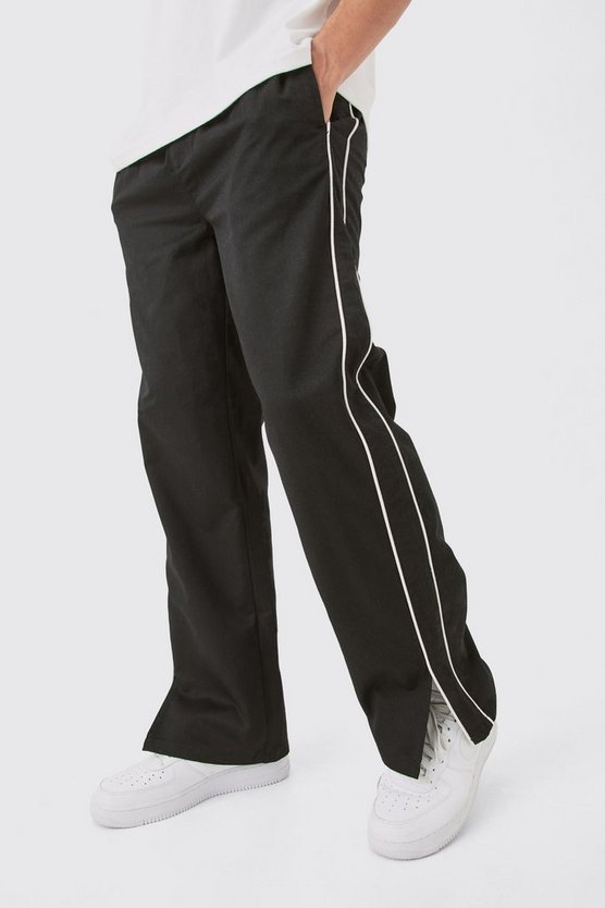 Gerade Hose mit Seitenstreifen und geteiltem Saum