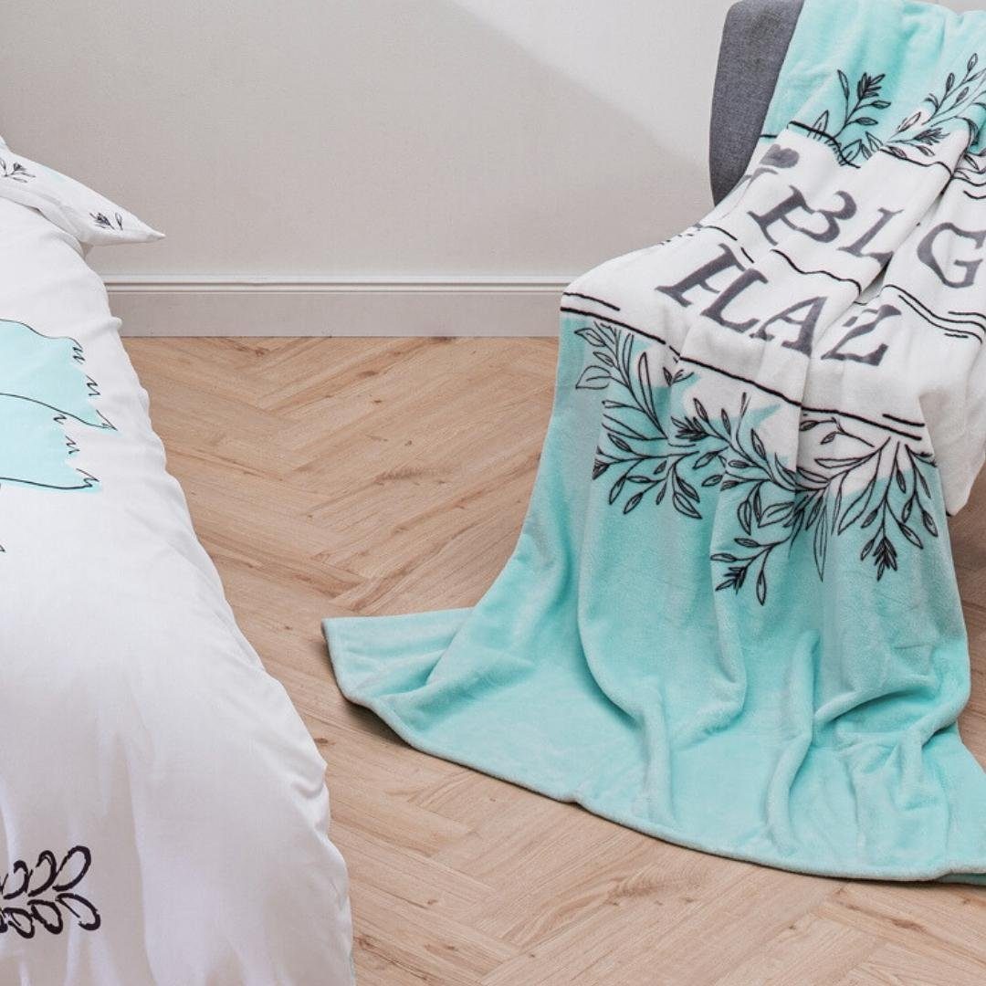 Wohndecke Lieblingsplatz 150x200 cm, weich und kuschelig, passend zur Bettwäsche, MTOnlinehandel, Fleece-Decke Sofadecke Überwurf Plaid in mint