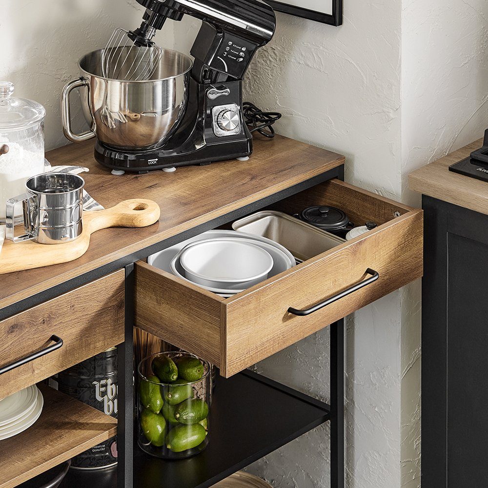 SoBuy Küchenbuffet FSB85 Sideboard mit Schublade und Ablagen Kommode Küchenschrank Flurschrank